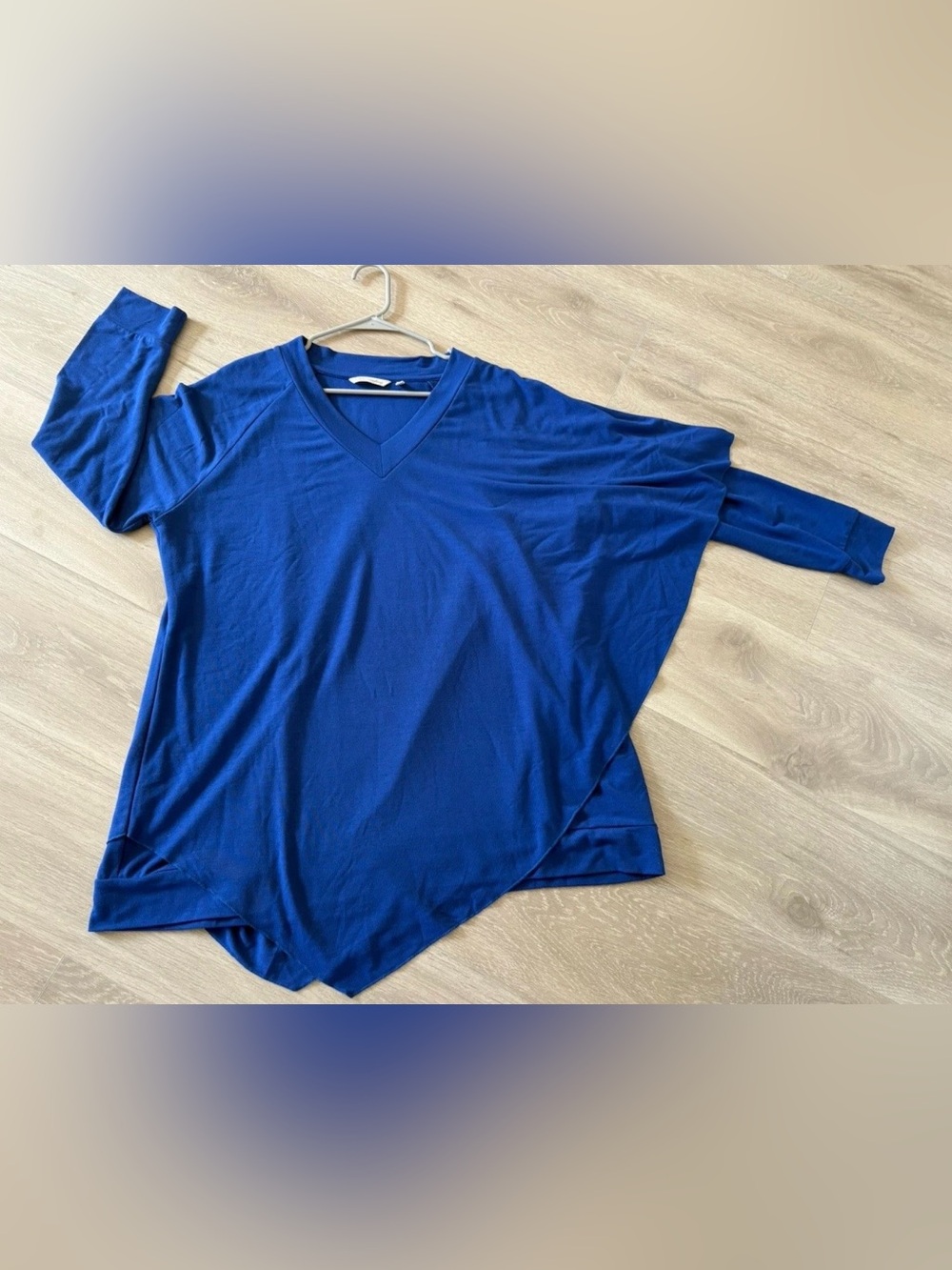 Soft Surroundings Royal Blue Madeleline Draped Asymmetrical Tunic Top 1X
